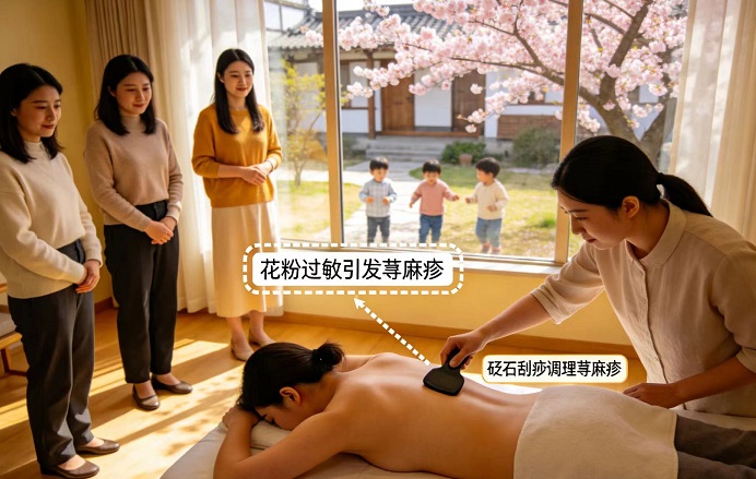 春分荨麻疹高发——泰和砭术刮痧疏风祛湿止痒消疹