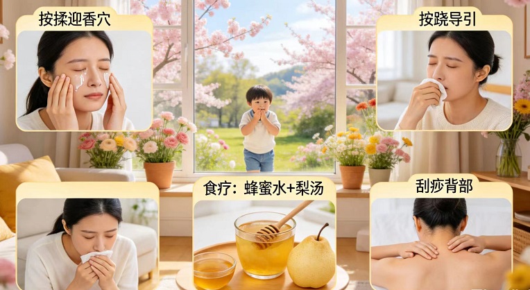 清明花粉过敏对症调理解鼻痒眼痒咳喘 