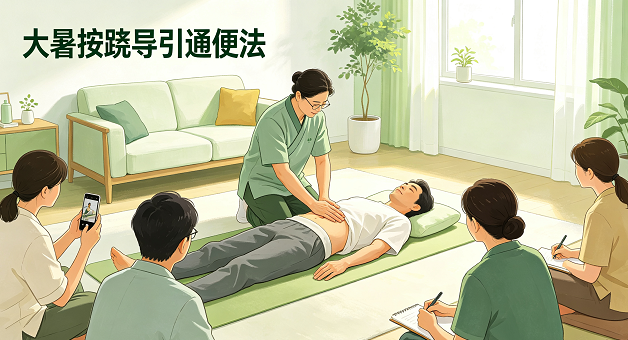 大暑时节便秘一套按跷导引通顺长夏肛肠不适