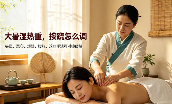 泰和按跷调理大暑湿热蒸腾头晕恶心烦躁腹痛实操
