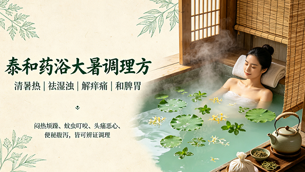 泰和药浴调理大暑时节心绪烦躁等不适